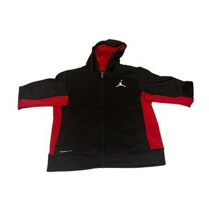 Jordan Hoodie Boys Large Black And Red Lightweight Casual‎ Sports Athletic Logo